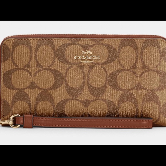 Long Zip Around Wallet In Signature Canvas - Picture 1 of 3